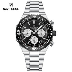 NAVIFORCE Men Watch Business Casual Waterproof Stainless Steel Chronograph Watches Original Small Dial with Calendar Window Display NF8049 Invicta Watch Price Honda Navi Price - Lazada