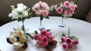 Bunga Mawar Plastik Tangkai Murah Artificial Rose Jepang Dekorasi Pelaminan Wedding Premium BG02
