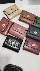 Womens short wallet stone pattern retro wallet fashionable and simple multi-card slot coin purse