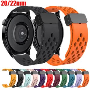 22mm 20mm Magnetic Strap For Samsung Watch 4 5 6 5Pro GT2 Silicone Band For Garmin Vivoactive 4 3 Forerunner 965 255 265 745 645