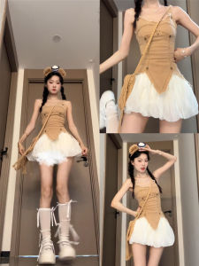 Summer 2025 New Style High Waist Bubble Skirt Womens Puffy A-Line Half-length Floral Print Polyester Fiber Short Skirt