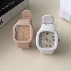 Korean Fashion Womens Watch Square Ladies Watch Digital Pointer Ladies Watch Silicone Watches Student Fashion Watch