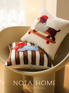 Festive Adorable Dog Pattern Pillow