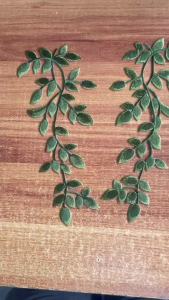 11*24.5CM/1 PairGreen Leaves Ivy Applique Embroidery Iron On Transfer StickersFabric Floral Plant Sewing Patches for Clothes
