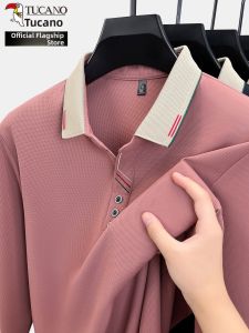 TUCANO | Mens Polo Shirt Long Sleeve Turn-Down Collar T-Shirt Slim