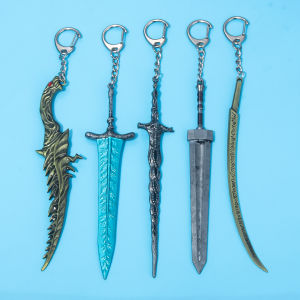14cm Dark Moon Greatswor Eldens Game Keychain Pendant Bloodhound Fang Keyring Cosplay Fans Props Men Women Backpack Jewelry Gift