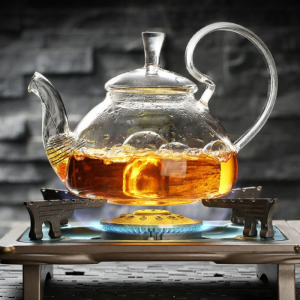 High Temperature Resistant Glass Tea Pot With Long Handle