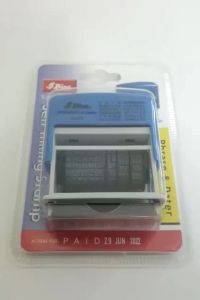 Shiny Self-inking Stamp Dater 12 Phrases Received Paid Shipped Checked Completed Faxed Urgent!