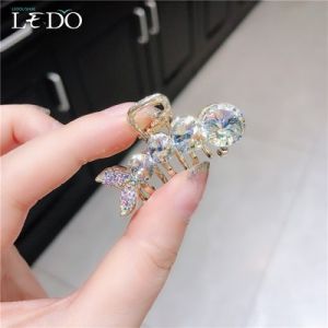 Luxurious Small Diamond Embedded Crystal Hair Clip Sparkling Hair Claw Forehead Clamp Stylish Hair Accessories for Women