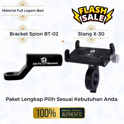 (FULLSET) Holder Stang Motor X-30 Full Besi + Bracket Dudukan Holder Motor