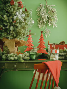 Kim Loại Nhỏ Trang Trí Cây Giáng Sinh Sử Dụng Tại Nhà Cửa Sổ Hiển Thị Giáng Sinh Vui Vẻ Lễ Hội Tiếp Liệu Không Phát Sáng Đèn