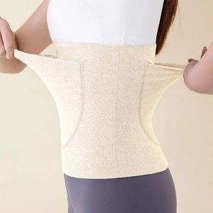 Double Pocket Velvet Waist Support Belt Breathable Warm Abdominal Belly Protection Belt for Warmth Warm Belly & Stomach Protect