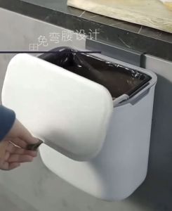 Kitchen Wall-mounted Trash Can Household Cabinet Door Bathroom Hanging Sliding Cover