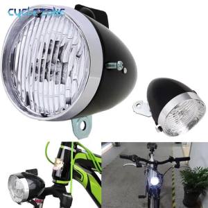 Retro Bicycle Headlight ABS Plastic Shell Classical Bike Light LED Bicycle Night Riding Front Lamp with Bracket Without Battery