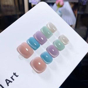 Handmade Cat Eye Nail Stickers White Enhancing False Nails Wearable Nail Art Candy Design Beauty Tools from Mainland China
