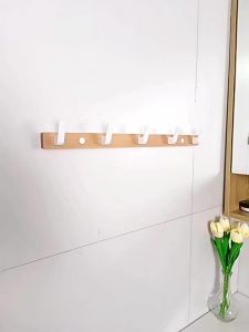 Non-drilling Installation Walnut Wood Coat Hanger Hooks