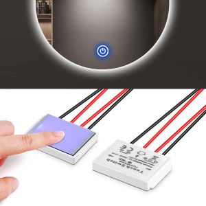 DC12V Dimmable LED Touch Sensor Switch Stepless Brightness Adjustable For Bathroom Makeup Mirror Dressing Table Backlight Decor