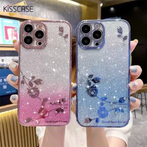 KISSCASE For iPhone 15ProMax Case Electroplating Glitter Case Mobile Phone Cover For Apple15 Pro Max 14 Plus 13 12 11