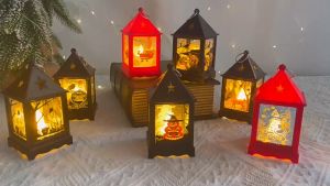 Glowing night light Christmas decorations PVC & LED lights creative Christmas gifts glowing cute little house ornaments