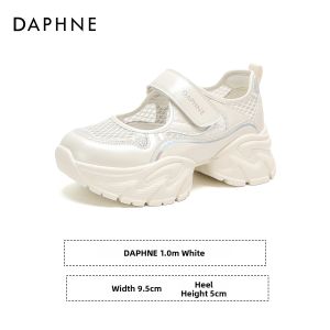Daphne | Breathable Women Sports Shoes White Fall Mary Jane Lace-up Sneakers