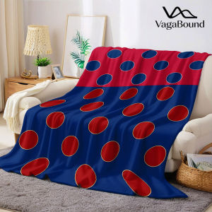 Red Blue Dots Flannel Blanket Warm Soft Halloween Christmas Decorative Couch Warm Cozy All-Season Gift