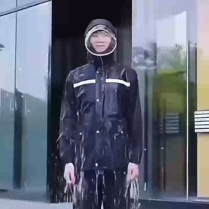 BIN LU Waterproof Motorcycle Rider Raincoat Double Layer Kapote Jacket Pants Set Heavy Duty Makapal Big Size Rain Suit for Food Delivery Rider Manila Stock PH