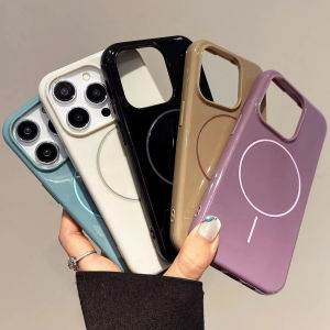 Glitter Bright Glossy Magnetic Case For iPhone 11 16 Pro Max 15 14 13 12 Pro Max Shockproof Back Cover