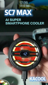 KACOOL SC7 Max AI Smartphone Cooler Phone Radiator Gaming Cooler 4-speed Adjustable Digital Display Fast Cooling