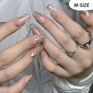 10pcs/Set False Nails With Rhinestones Fake Full Cover Nails Tips DIY Art Decoration Wearing Nail Manicure Press On Nails Plates