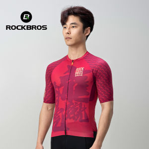 ROCKBROS Cycling Jersey for Men Breathable Sweat-absorbent Bicycle Short Sleeves Slim Elastic Cycling Shirts for Men