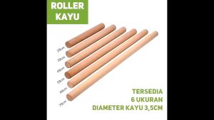 Kayu Penggiling Adonan Rolling Pin Wooden Stik Penggilas Adonan Kue Cake Panjang 24 cm Anti Lengket Full Kayu