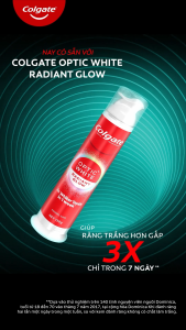 [Chỉ 10-12.10_Mua 2 tặng 1] Kem đánh răng Colgate vòi nhấn thông minh Optic White Radiant Glow trắng răng trong 7 ngày khóa chân không hạn chế vi khuẩn 130g/ ống