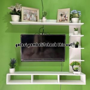 DEcTionS Set Furniture Rak TV Dinding Minimalis Meja TV Tempel Dinding 32-42 In Panjang 120 cm