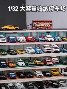 1 18 Diecast Parking Lot Alloy Car Model Lighting Effects  1：18停车场模型 模型展示柜收纳柜停车场景