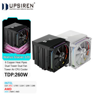 UPSIREN Walrus Glacier 120 Digital display 6 Copper Heat Pipes Dual Tower Dual Fan Tower Air CPU Cooler Support LGA1851 AMD AM5