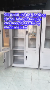 [GIAO TOÀN QUỐC] Tủ hồ sơ sắt có kính 1m8 x 90cm x 45cm 1m8 x 1m2 x 45cm sơn dầu sơn tĩnh điện giá xưởng