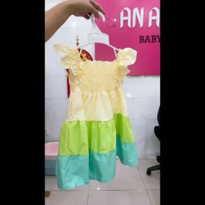 Váy xoè chất thô mềm phối màu siêu xinh cho bé gái (size từ 10-30kg)