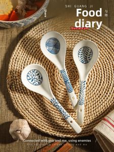 SHELI | Large Soup Ladle Long Handle Ceramics