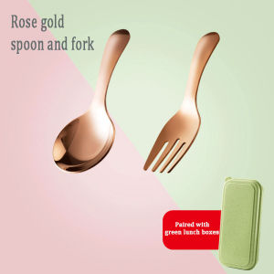 Outdoor Tourism 304 Stainless Steel Portable Tableware CHILDRENS Tableware Dessert Tableware Spoon and Fork Combination