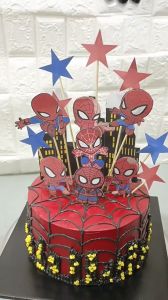 DINOSO Cake Topper Dekorasi Hiasan Kue Ulang Tahun Tema Superhero Karakter Spiderman