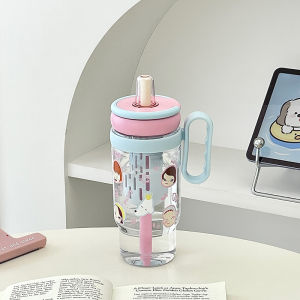 Jumbo Capacity Durable Heat-resistant Water Cup with Handle and Straw 1L
