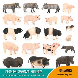 Kids Toy Artificial Animal Model Farm Pig Sow Wild Boar Warthog Solid Ranch Decoration Science and Education Cognition