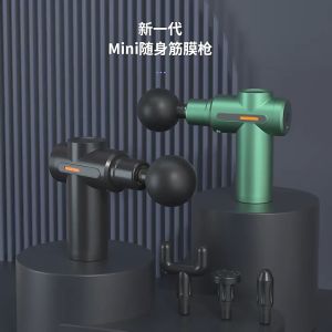 Mini Muscle Massage Gun Vibration Massager Body Deep Pain Relief Fascial Gun Vibrator 6-Speed 4 Massage Head LCD Touch Screen Large Capacity Battery Mothers Day Gift