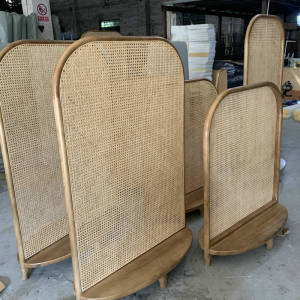 Natural Wood & Rattan Single Panel Privacy Screen Room Divider Privacy Screen For Home Divider Room With Curtain - Lazada
