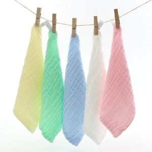 Ultra Soft Pure Cotton Six Layer Muslin Baby Towel Absorbent Small Square Scarf for Newborn Children Infants Toddler Kids