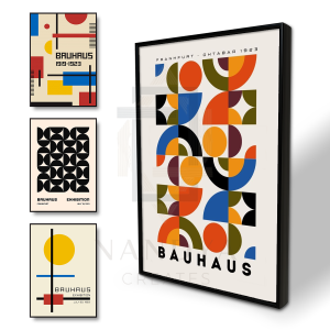 Nandya Creates - Hiasan Dinding Poster Aesthetic Bauhaus Vintage Fiber Frame Block Wall Decor