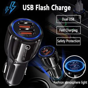 NEW Car Charger Fast Charging Super Quick Charge USB 2-PortWith Halo