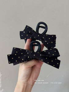 Kẹp Tóc Nữ Màu Đen Phong Cách Hepburn Star Butterfly Knot Princess Hair Claw Kẹp Tóc Nữ Cao Cấp Kẹp Tóc Cá Mập