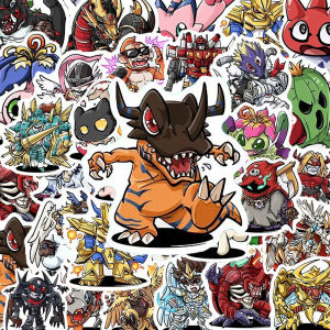 Bandai | Bộ Hình Dán Anime Nhật Bản Cổ Điển Digimon Adventure - Hình Dán Graffiti Hoạt Hình Chống Thấm Nước Cho Vali Laptop 10/30/50 Chiếc
