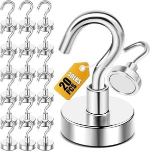 150 LB Heavy Duty Strong Magnet Hooks Strong Rare Earth Neodymium Hanging Magnet Hook Magnetic Hanger Magnetic Storage Holder